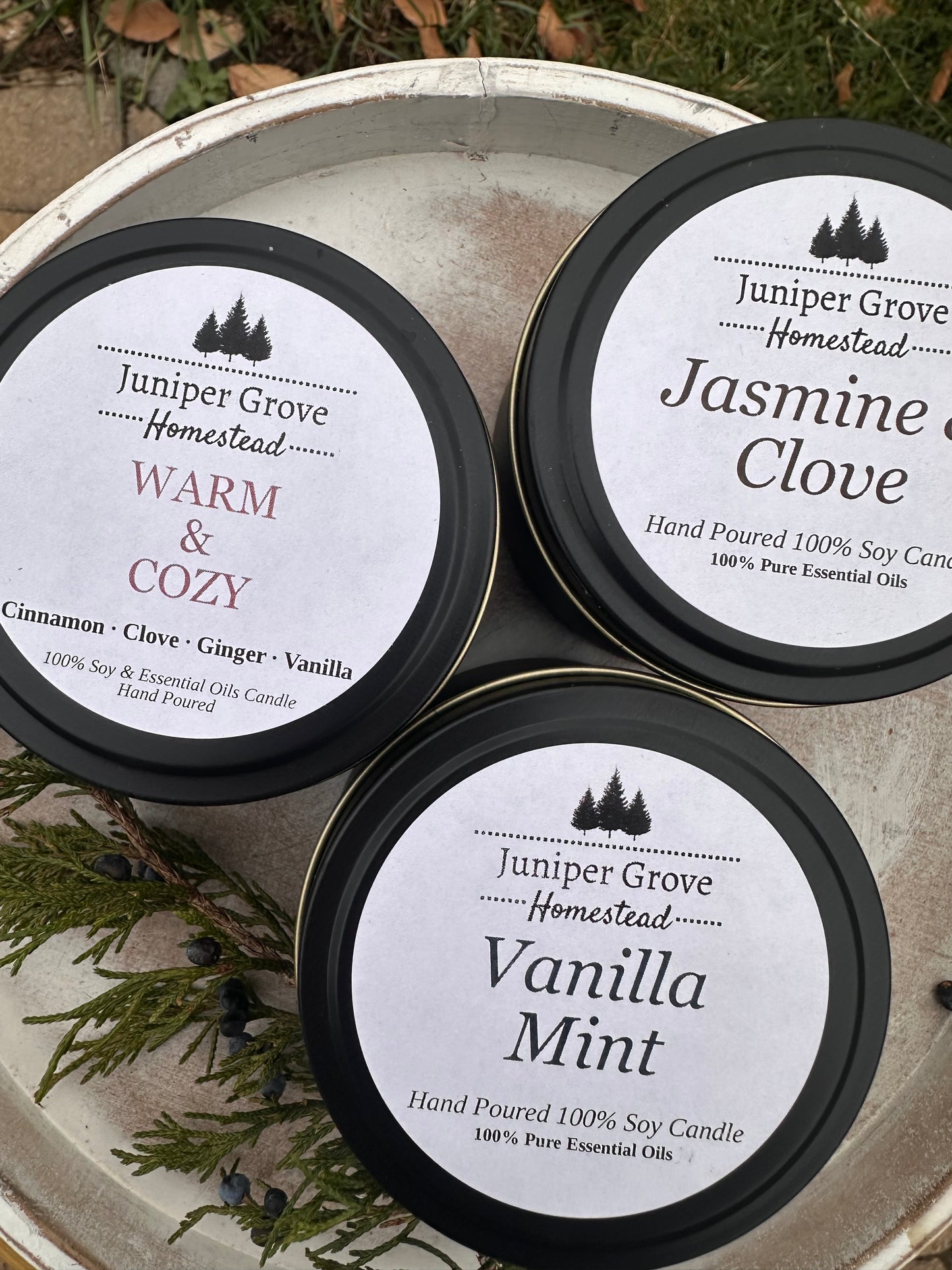 100% Soy Wax and Essential Oils Medium Candle Tin