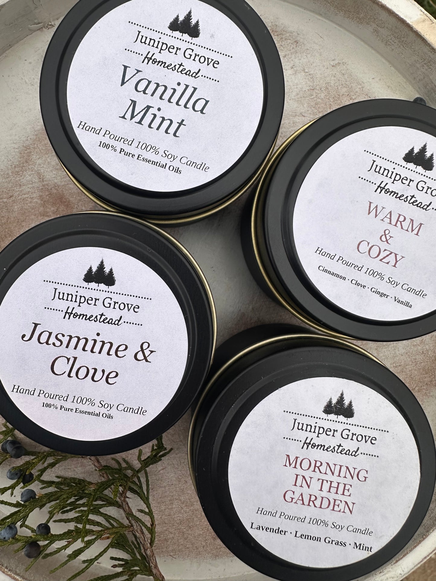 100% Soy Wax and Essential Oil Small Candle Tin