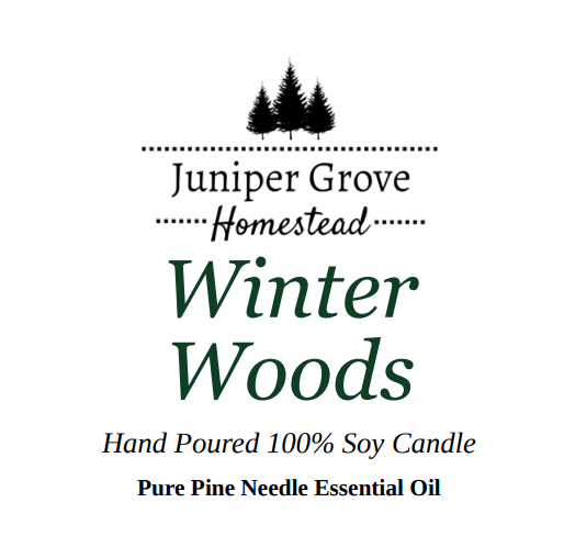 Winter Woods Hand Poured 100% Soy Candle Glass Jar