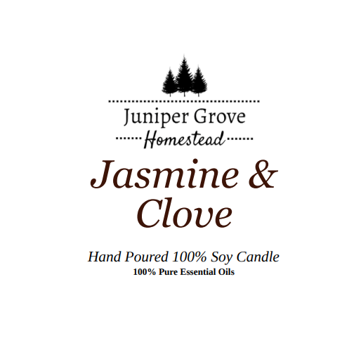 Jasmine & Clove Hand Poured 100% Large Soy Candle