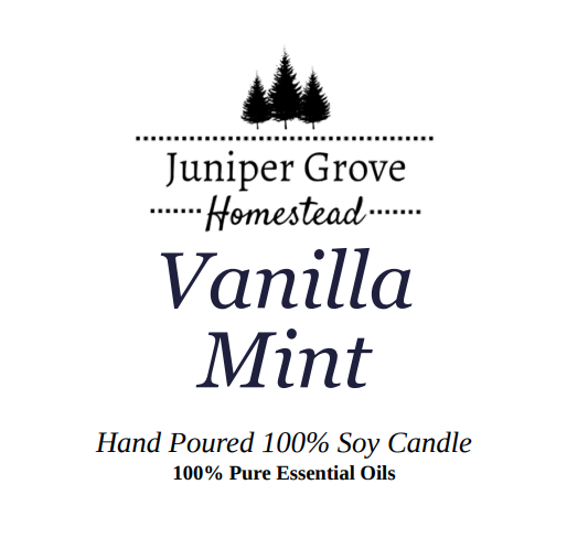 Vanilla Mint Hand Poured 100% Large Soy Candle